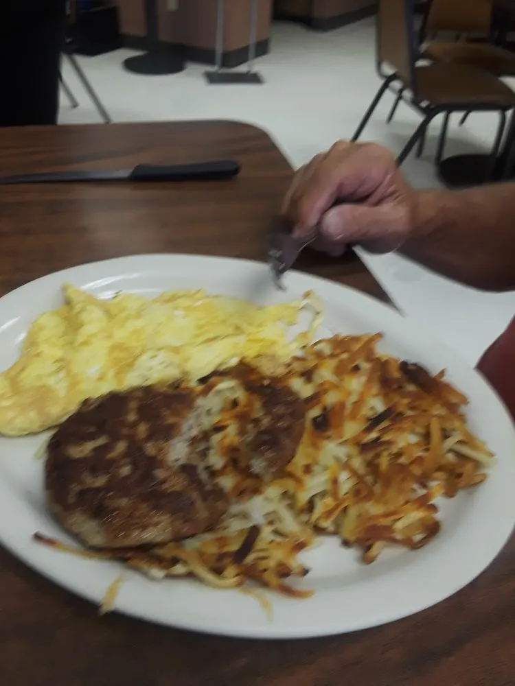 Eggs Ham Steak and Hash Browns